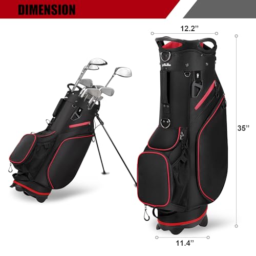 Golf Stand Bag for Men Navy 14 Way Divider Golf Bags, 6LB Lightweight Portable Walking/Riding Bags with Dust Cover, Strap