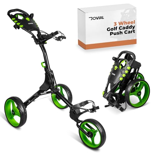 Image of JOVIAL Foldable 3 Wheel Junior Golf Push Pull Cart with Aluminum Frame