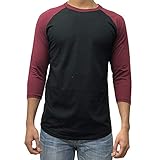 Kangora Men’s Plain Raglan Baseball Tee T-Shirt Unisex 3/4 Sleeve Casual Athletic Performance...