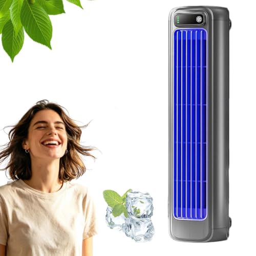 Sfbnjr Coldeez Cooling Ace Portable Air Cooler Fan with 3 Speeds Rechargeable Personal Desk Fan Drill-Free Wall Mounted Tower Fan for Office & Bedroom (Black)