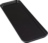 Carlisle FoodService Products Market Tray, 9 x 26 x 1 Inch Rectangular Dessert Tray, Black Fiberglass with...
