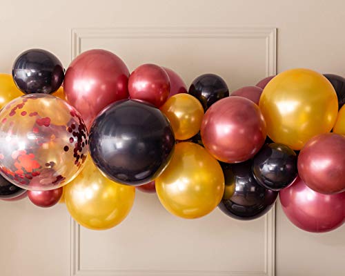 Riles & Bash Magic Wizard School Balloons Garland Arch Kit With Balloon Pump - 100 Pc. - Burgundy, Black & Gold Balloons For A Birthday Party - Party Supplies And Decorations #TOP2
