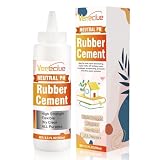 Vereclue Rubber Cement, Rubber Contact Cement Glue with Brush, Dry Clear Cement Glue for Crafts, Wrinkle-Free Paper Cement, Water-Resistant Rubber Cement Adhesive for Photos, Wood, Crafts (8.5Oz)