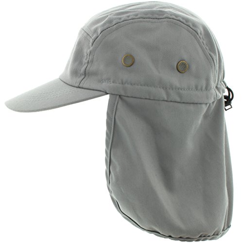 MG Twill Cap with Flap Hat, Grey Once size