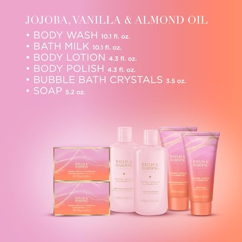 Baylis & Harding Jojoba, Vanilla & Almond Oil Luxury Pamper Gift Set - Vegan Friendly 10.1 fl. oz