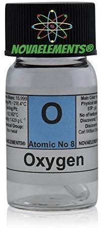 Oxygen Element 8 or, Gas Rarefied in Mini Flagon and Vial of Glass with Label