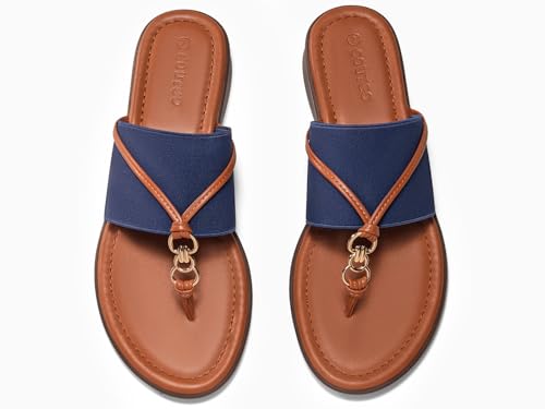 Image of Coutgo Womens Flip Flops Wedge Sandals Dressy Beach Summer Flats Comfortable Slip on Stretch Slippers Shoes