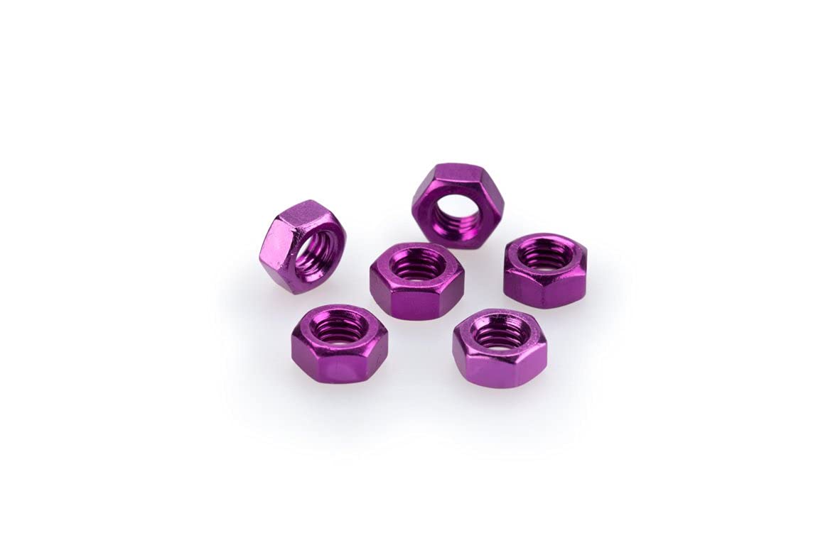 Puig 0764l Blister 6 Nuts, M5, Purple