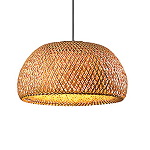 LQZCXMF Double Storey Design Bamboo Lampshade Chandelier Modern Hanging Ceiling
