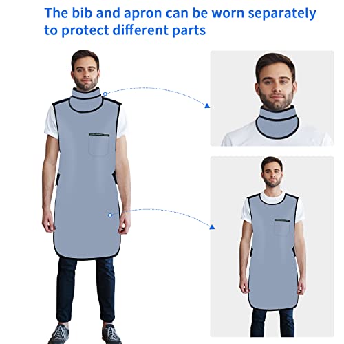 Image of Xray Protective Lead Apron with Thyroid Collar - 0.5mmPb Lightweight Dentist x-ray Shield for Hospitals Labs Nursing Homes