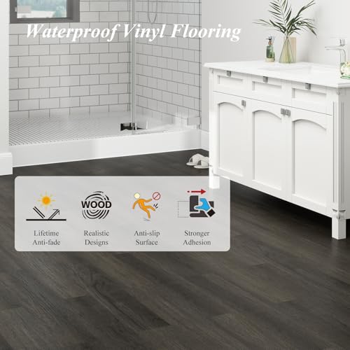 Planches de sol autocollantes en vinyle imperméable 15,2x91,4 cm pour pose DIY - 4