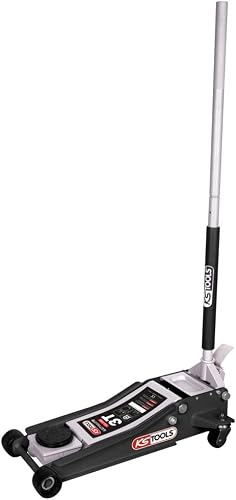 KS TOOLS - 163.0368 - Cric hydraulique rouleur extra-bas acier ULTIMATE 3 t - Pompe double piston- 4 roues - Pédale d'approche - Manoeuvre facile - Levage automobile voiture, SUV, fourgon, camionnette - 2