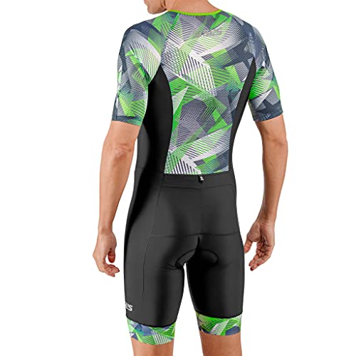 SLS3 Fatos de triatlo masculinos - Terno triatlo masculino de manga aerodinâmica - Tecidos masculino