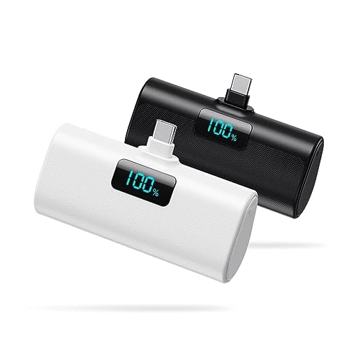[2-Pack]Portable Charger for iPhone 17/16/15 Series,Upgraded 5200mAh PD USB C Power Bank Built-in USB-C Connector, Battery Pack Compatible with iPhone 17/17 Pro/17 Pro Max/16/15 Series,Samsung,Android