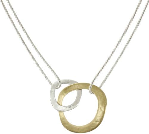 two toned interlocking circles necklace