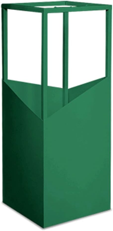 Racks Indoor Iron,Hallway Umbrella Bucket with Hooks,Square Umbrella Organizer for 9-12 Umbrellas (Color : Green)