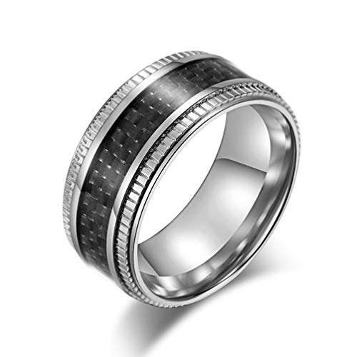 Bague gothique homme en acier inoxydable et carbone taille 49 à 69