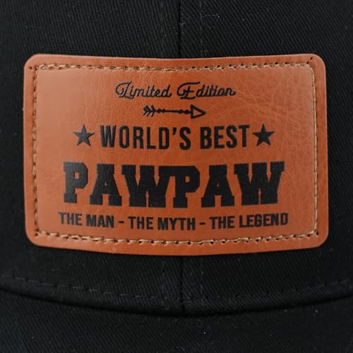 Image of Men's Hat Gifts - Men Cap Gifts for Christmas Father's Day Birthday Trucker Hat Leather Pattern Baseball Cap