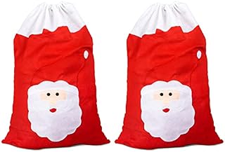 I LOVE FANCY DRESS Christmas Santa Sack Large 90cm x 2 - Father Christmas Sack with Santa Claus Face, Gift Present Bag Red