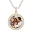 0232 Gold square diamond pendant with tennis chain