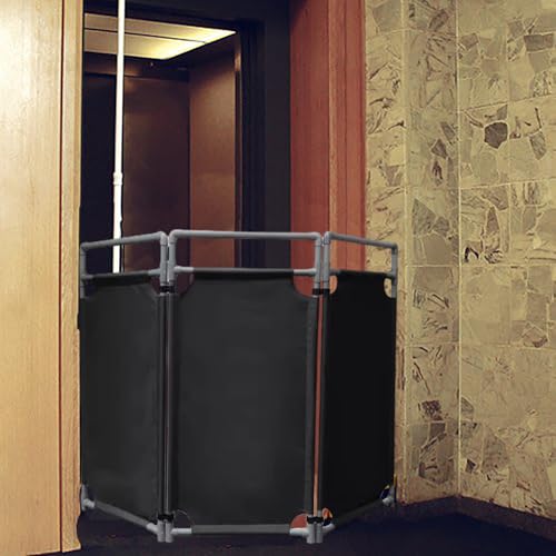 Expandable Barricade Black Mobile Safety Barrier Gate for Work Zone, Portable Lift Maintenance Obstacle for External& Internal, Foldable Traffic Barricade Sign
