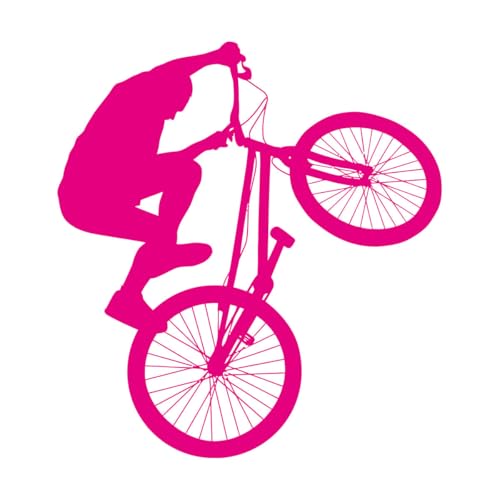 Fahrrad BMX Fahrrad Teenager Extremsportarten Wandaufkleber PVC 36x39cm Tattoo-Kultur Rosenrot