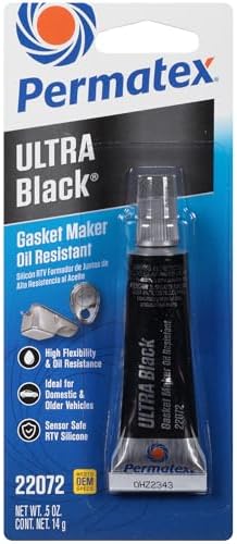 Permatex 22072 Ultra Black Maximum Oil Resistance RTV Silicone Gasket Maker, .5 oz. Tube