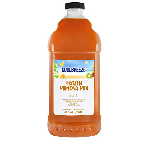 Coolbreeze Beverages Ready To Use, Shelf Stable Frozen Drink Machine/Blender Slush Mix - 1/2 Gallon Bottle - Frozen Mimosa