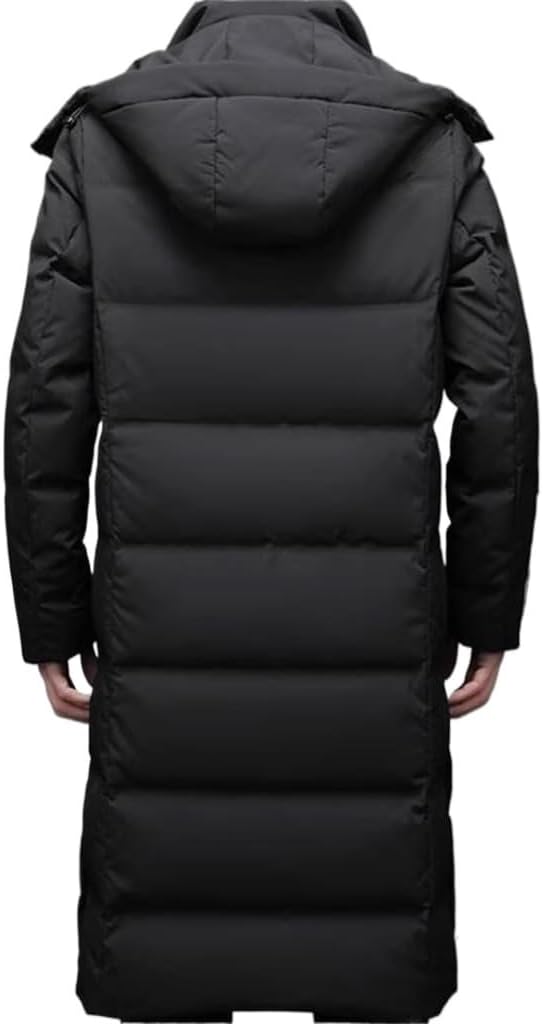 Over The Knee Down Jacket Male Winter Thick Warm White Duck Coat Men's Hooded Long
