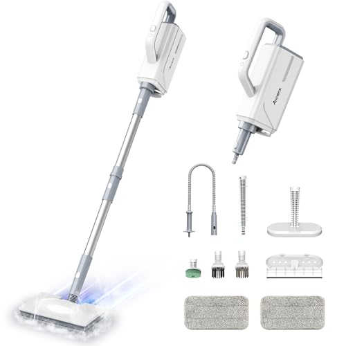 Mopa de vapor multifuncional Ariceck FV07 | Sistema de limpieza profunda 6 en 1 | Calentamiento en 15 segundos | Elimina el 99,9% de las bacterias y los ácaros | Apto para suelos de madera y baldosas