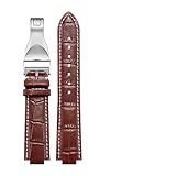 MMXWYKO Compatibile con Tudor Pelagos 25500 25600 cinturino in pelle convessa 22x12mm bracciale da uomo nero blu(Brownwhite silver)