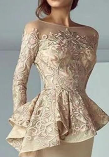 Lace Vintage Mermaid Mother of The Bride Dresses Long Sleeve Floor Length Boat Neck Formal Dress Appliques 20254