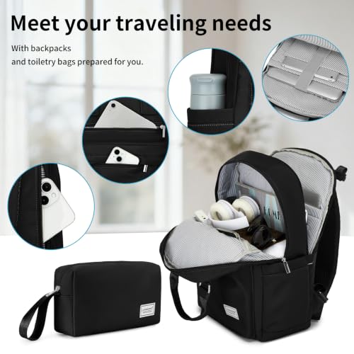 Image of LARVENDER Expandable Carry On 3 Piece Luggage Set with Backpack 20 Inch