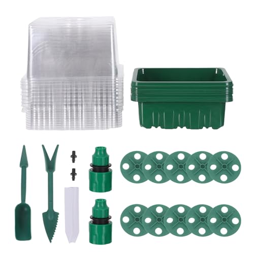 KICHOUSE Seedling Trays Plant Germination Kit with Ventilated Domes 6-Cell