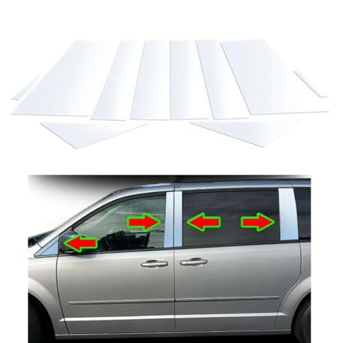 Pegatinas de pilares de puertas para Chrysler Town Country 2008-2016, ventanas coche 3