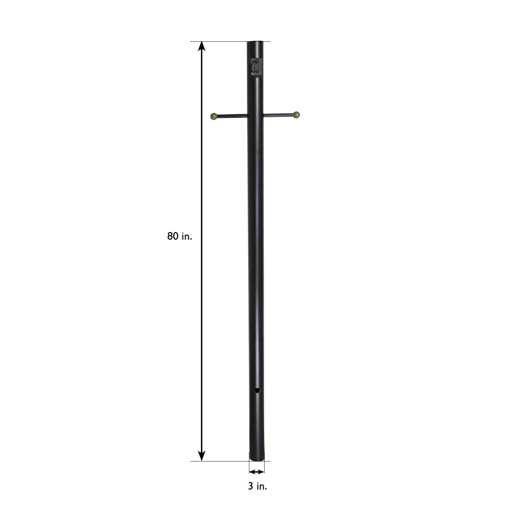 Design House 579714 Outdoor Lamp Post Accessory, Black, Post & Outlet