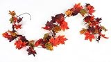 Factory Direct Craft 6 Foot Autumn Artificial Silk Garland with Multiple Fall Colors Maple Leaves
