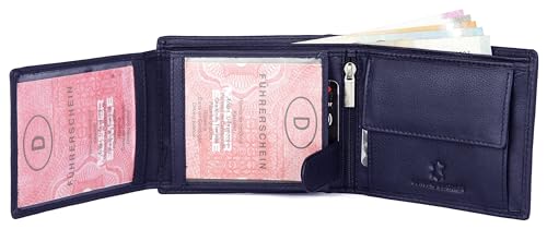 Image of WildHorn Rfid Protected Leather Wallet For Men, Cobalt Blue