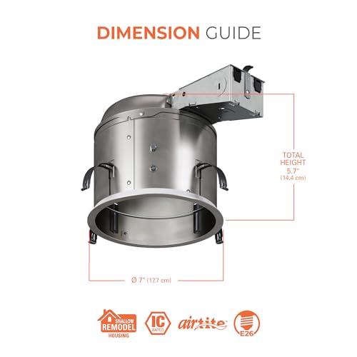 HALO H27 6” Shallow Recessed Lighting Housing for Residential & Commercial Remodel w/Socket Base, IC Rated, AIR-TITE - H27RICAT - image 2