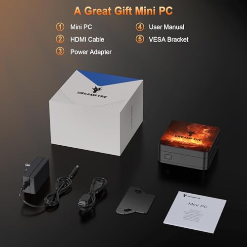 mini PC 8GB DDR5 256GB M.2 SSD, Alder Lake-N95 (up to 3.4GHz) 4 Cores 4 Threads, mini Desktop Support 3 Screen Display/USB 3.0/WiFi 5/Gigabit Ethernet Port/Bluetooth 5.0/VESA - Image 9