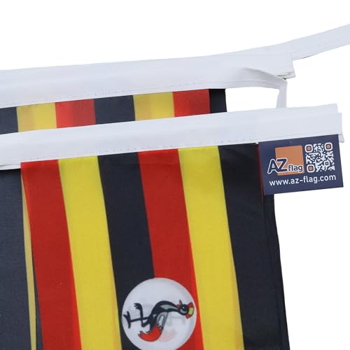 Image of AZ FLAG Uganda 6 meters BUNTING Flag 20 flags 9'' x 6'' - Ugandan STRING flags 15 x 21 cm