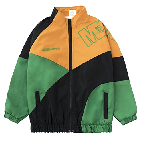 Lolanta Girls Clothes Color Block Jacket Track Pants Sets Dance Outfits Sportswear Unisex (10-12 Green) #TOP5