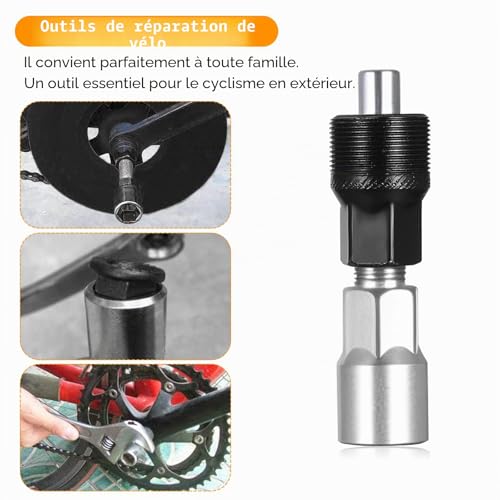 YiLUXmyyxgs 5 Pcs Extracteur de Manivelle et Outil de Pédalier Vélo, Outil Réparation de Vélo Démonte Pédalier VTT avec Clé de 16 mm, Demonte Pedalier Velos pour Démontage Manivelles de Vélos – vue 4
