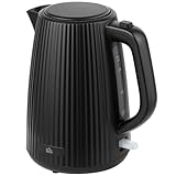 HOMCOM Wasserkocher 1,7 Liter 360° Basis Kalkfilter, Schnellkochfunktion, Trockengehschutz Abschaltautomatik 2200 W Kettle Schwarz