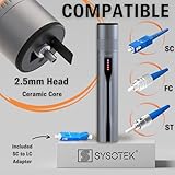 Sysotek Visual Fault Locator - Rechargeable Red Light VFL Fiber Optic Tool kit - Retractable Head fits SC FC ST - Optical Laser Light Pen Network Cable Fiber Tester with Protective Case and LC Adapter - Image 5