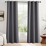 PONY DANCE Blackout Curtains Bedroom - Grey Thermal Insulated Energy Saving Curtains for Living Room Window Blinds for Home Decoration and Privacy Protection, Set of 2, 42 x 84 Inch,Grey