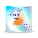 Durex Air Condoms Extra Thin, Transparent Natural Rubber Latex Condoms for Men, Wide Fit, 24 Count