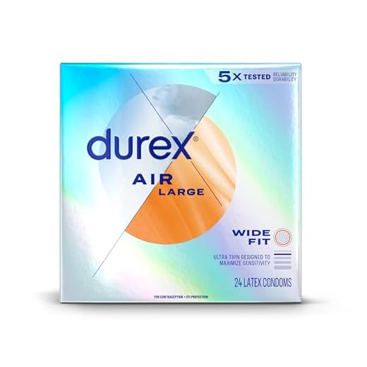 Durex Air Condoms Extra Thin, Transparent Natural Rubber Latex Condoms for Men, Wide Fit, 24 Count