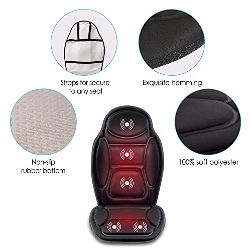 Snailax Chair Massager, Back Massager With Heat, 5 Vibration Massage Nodes, Massage Chair Pad, Seat Chusion, Gifts For Men #TOP4
