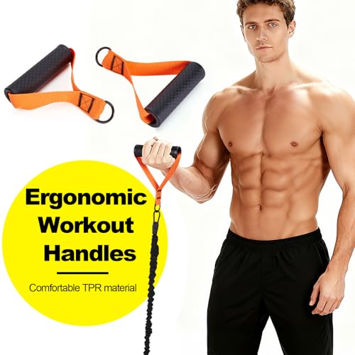 WELSPO Pull Up Assistance Bands for Home Gym with Handle, Door Anchor, 4 Levels Resistance Bands (30lb/60lb/90lb/120lb) Adjustable Assisted Pull Up Bands Set - Image 8